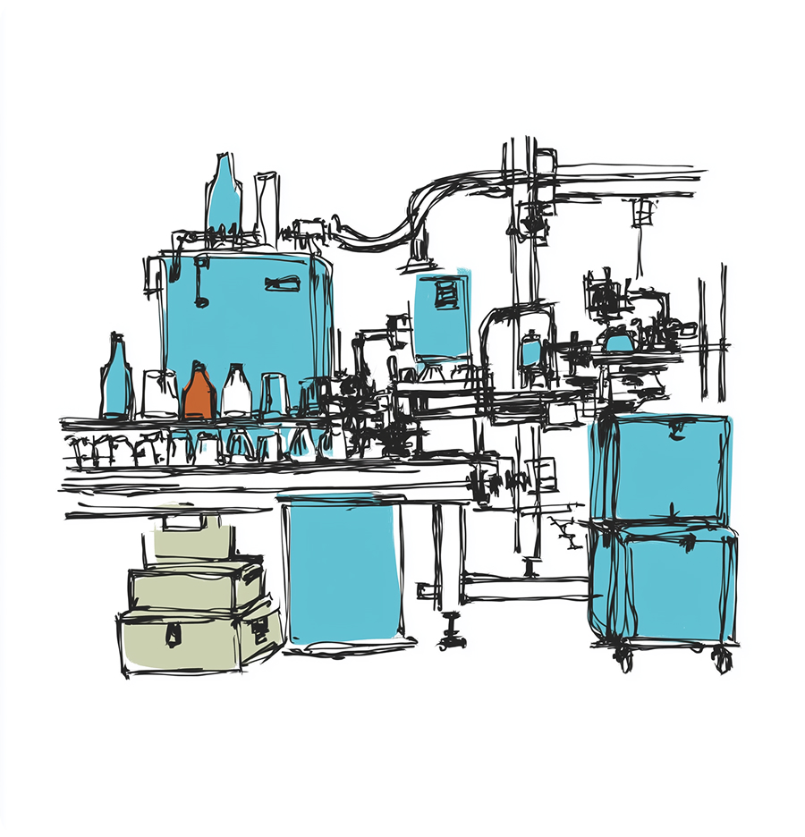Product manufacturing illustration